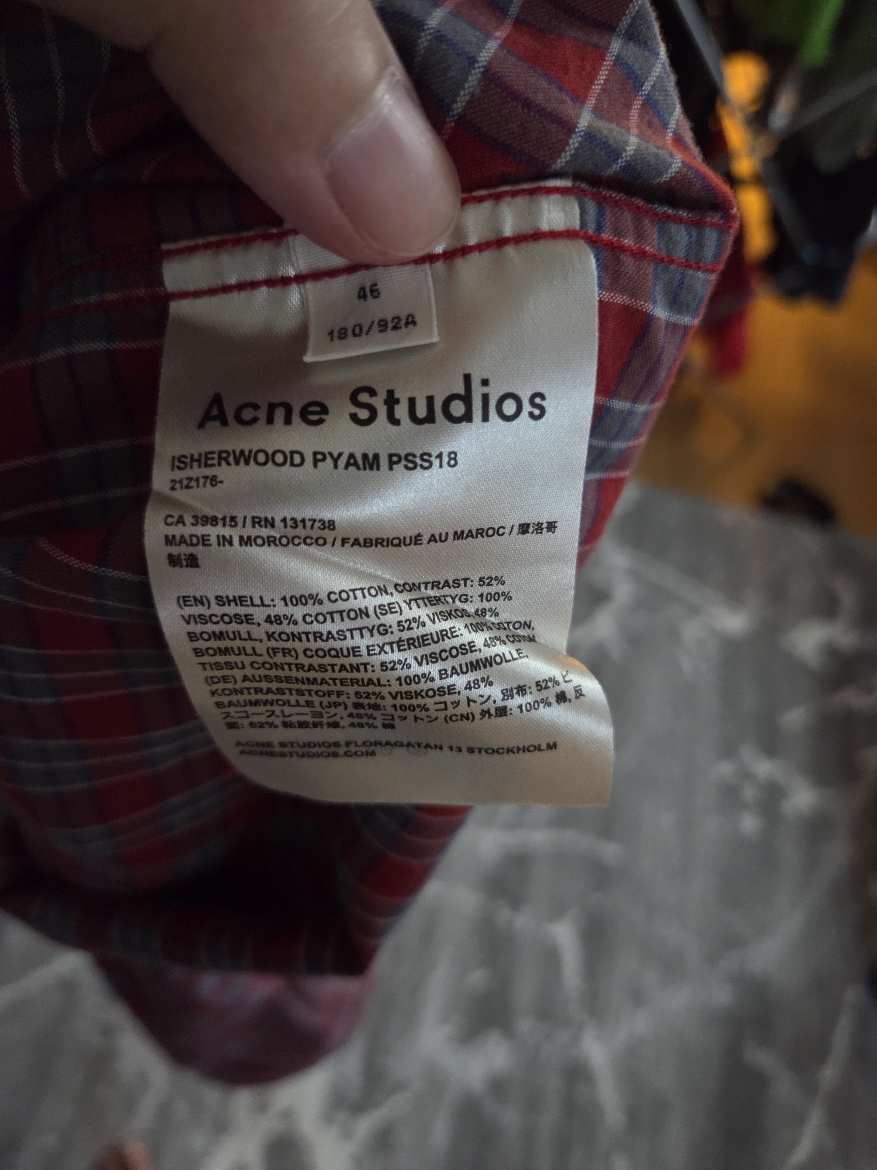 Acne Studios Isherwood Pyam Shirt Size US S / EU 44-46 / 1 - 4 Thumbnail