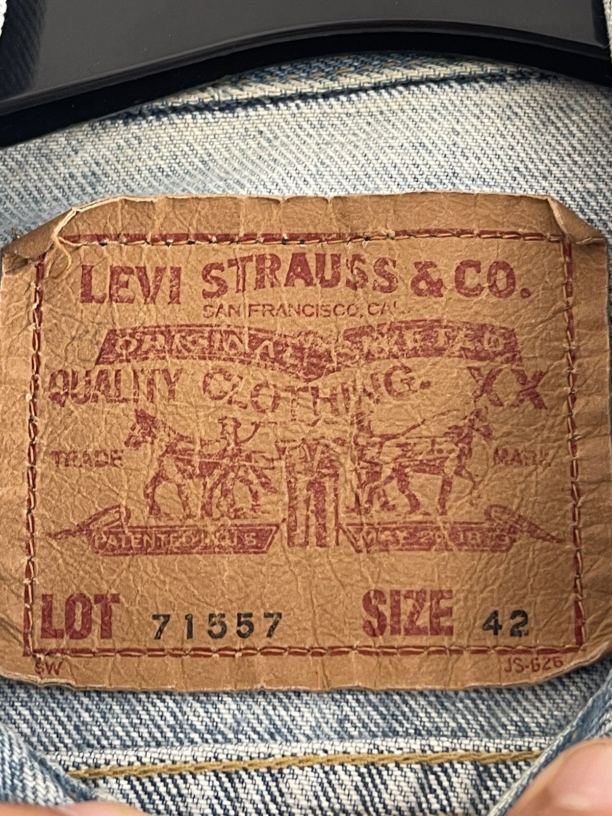 Levi's Vintage Levis 71557 Big E Denim Jacket Size US M / EU 48-50 / 2 - 6 Thumbnail