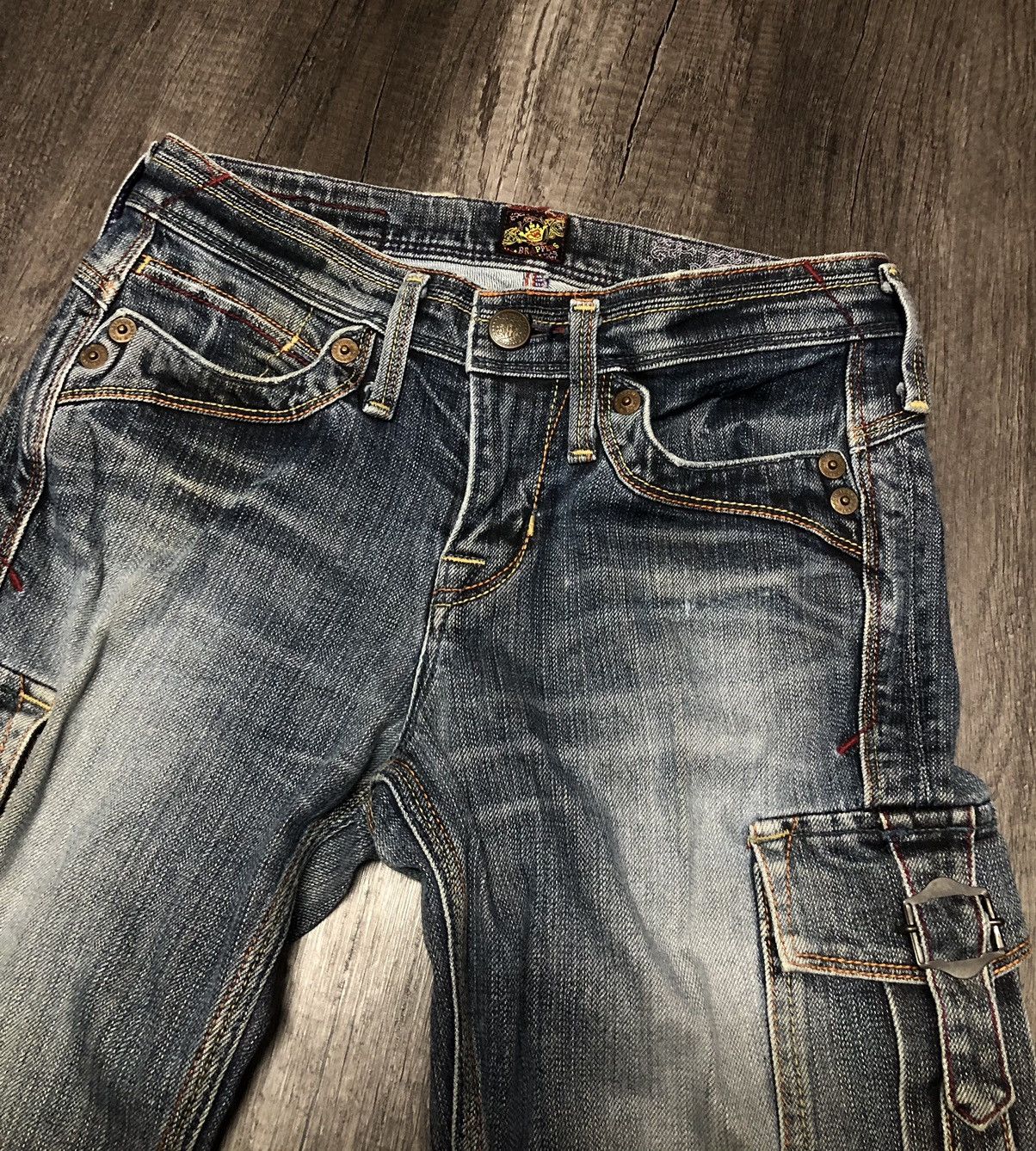 Japanese Brand Brappers Flare Japanese Jeans Cargo Style Size 28" / US 6 / IT 42 - 4 Thumbnail