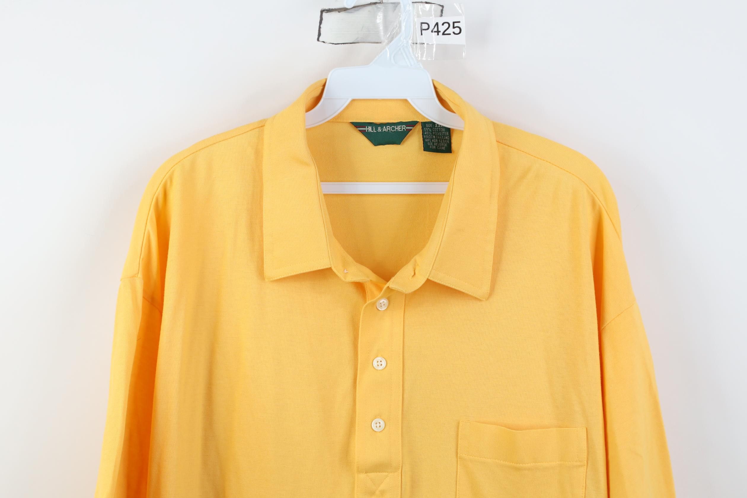 Vintage Vintage 80s 90s Streetwear Collared Golf Polo Shirt Yellow Size US XXL / EU 58 / 5 - 2 Thumbnail