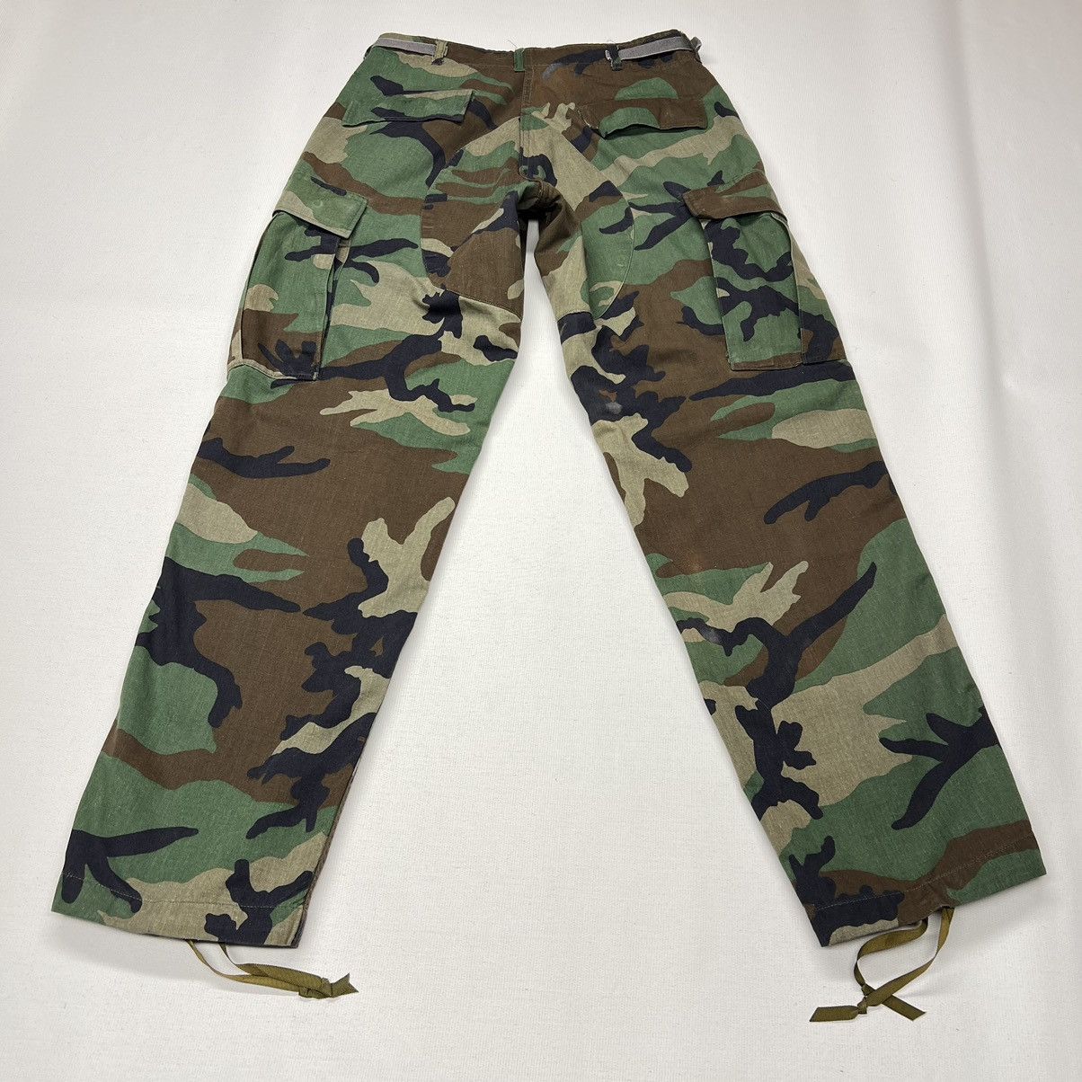 Vintage Military Pants Green Camo Cargo Woodland US Army Baggy Size US 28 / EU 44 - 14 Thumbnail