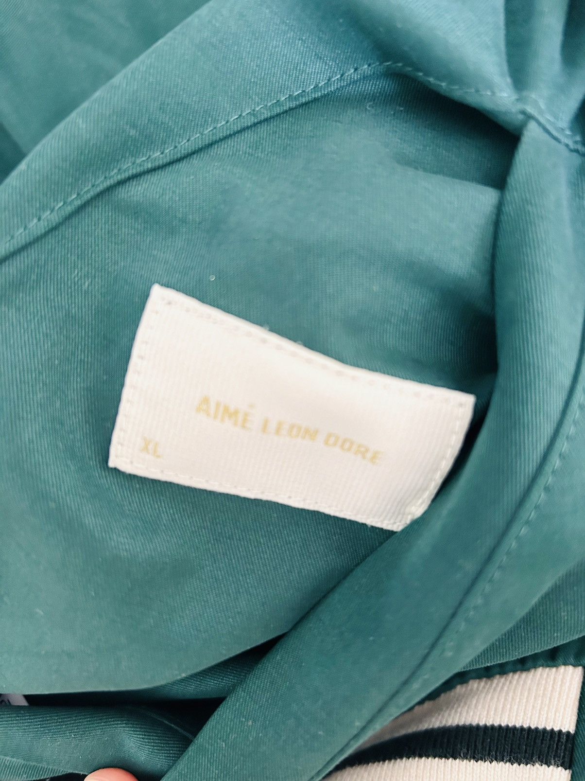 Aime Leon Dore Aime Leon Dore Reversible Stadium Satin Varsity Cream Green Size US XL / EU 56 / 4 - 5 Thumbnail