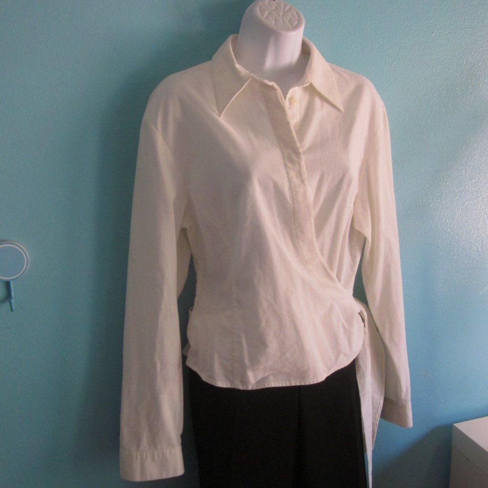 La Ligne La Ligna Ivory Corduroy Wrap Blouse Size 42 Size M / US 6-8 / IT 42-44 - 10 Thumbnail