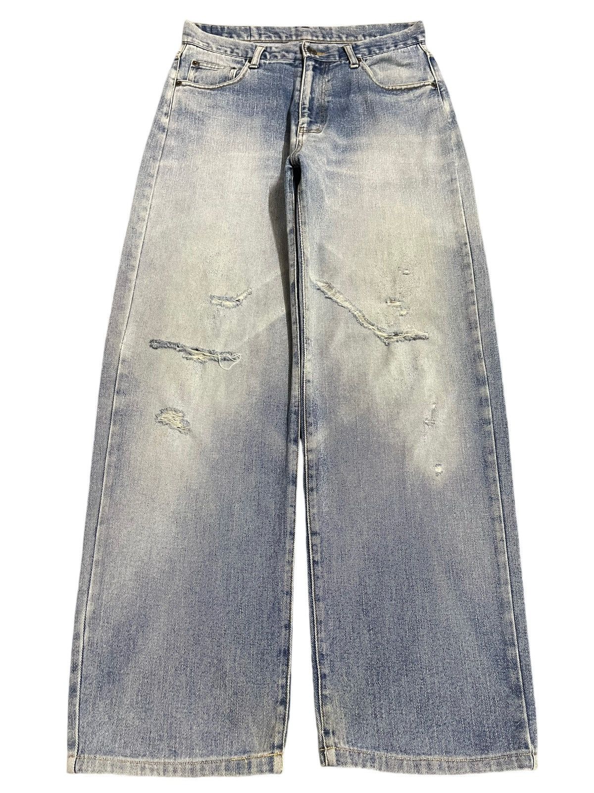 Denime Vintage Japanese Brand Blue Faded Wash Distress Baggy Jeans Size US 30 / EU 46 - 1 Thumbnail