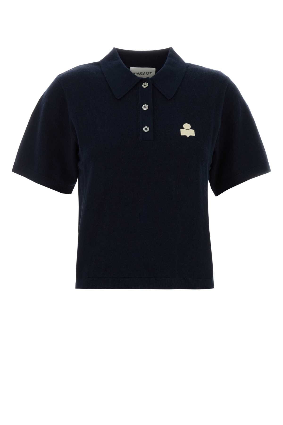 Midnight Blue Cotton Blend Althea Polo Shirt