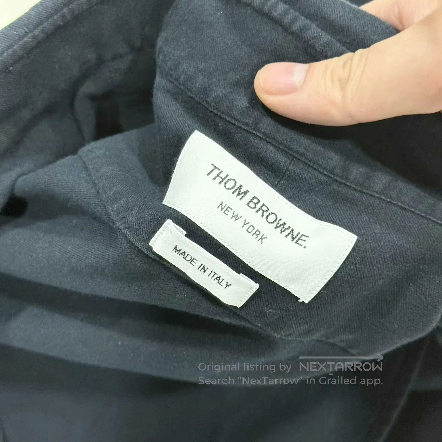 Thom Browne navy blue thom browne long sleeve shirt. Size US XXS / EU 40 - 3 Thumbnail