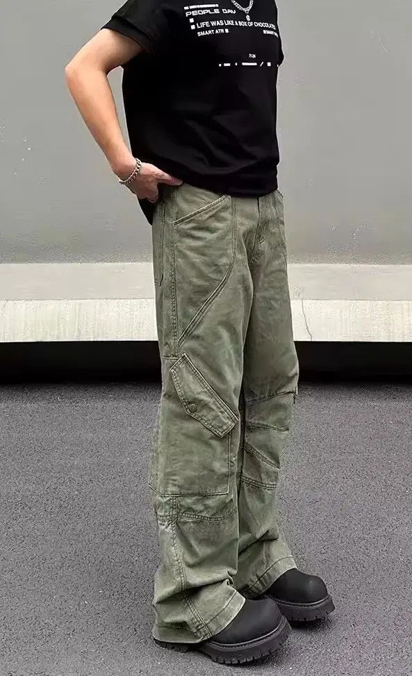 Japanese Brand Multi Pockets Army Green Cargo Pant Size US 34 / EU 50 - 6 Thumbnail