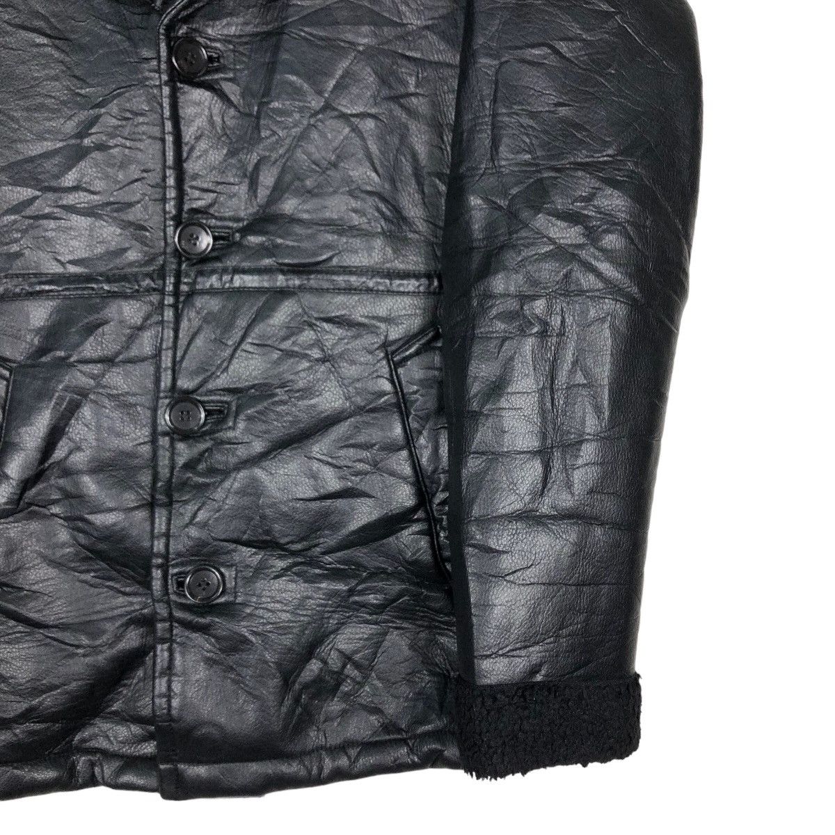 Japanese Brand 🔥Vintage Shearling Genuine Leather Jacket GU Issey Miyake Size US M / EU 48-50 / 2 - 5 Thumbnail
