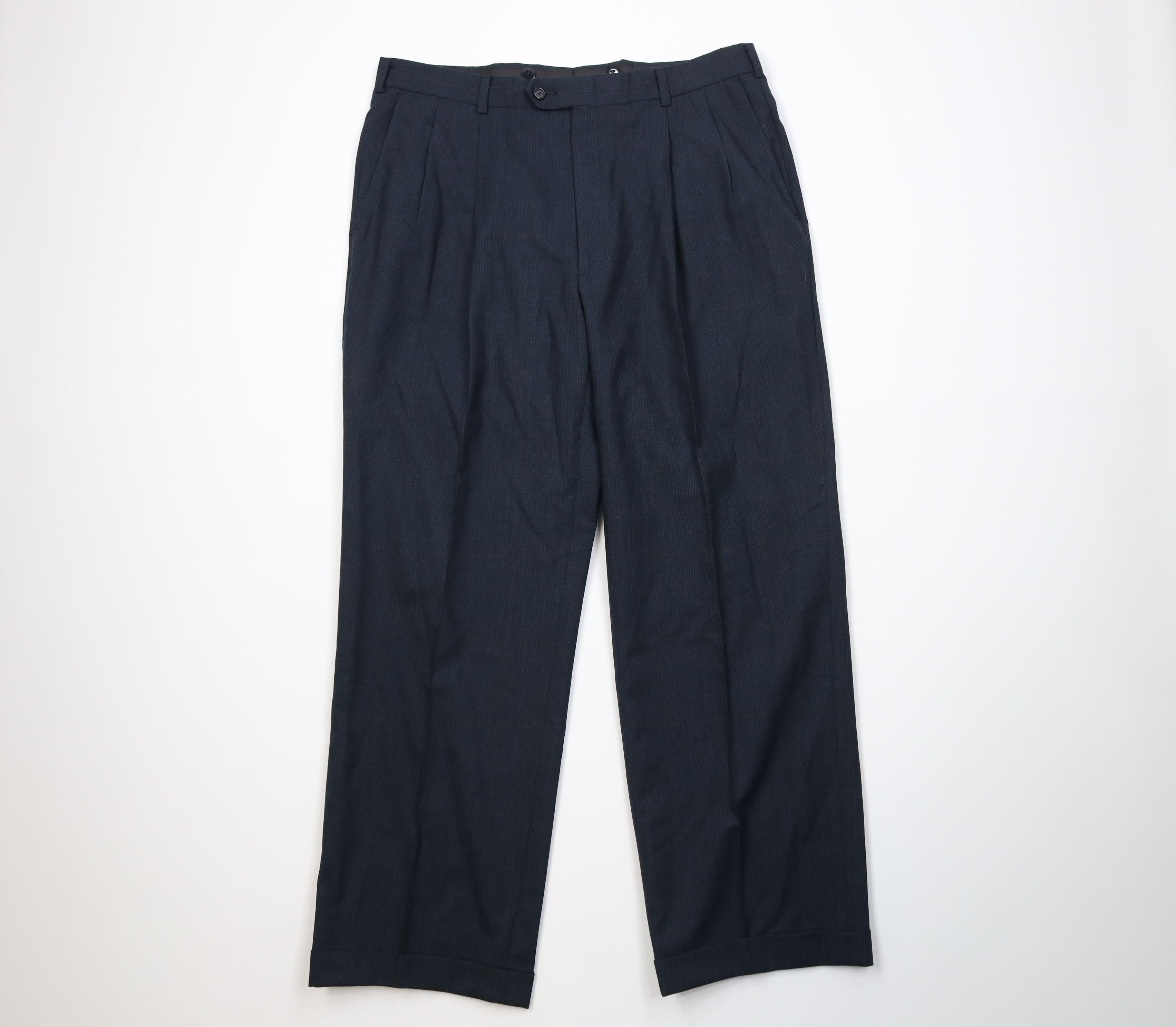 Vintage Vintage 70s Streetwear Knit Wide Leg Chino Pants Plaid USA Size US 38 / EU 54 - 1 Thumbnail