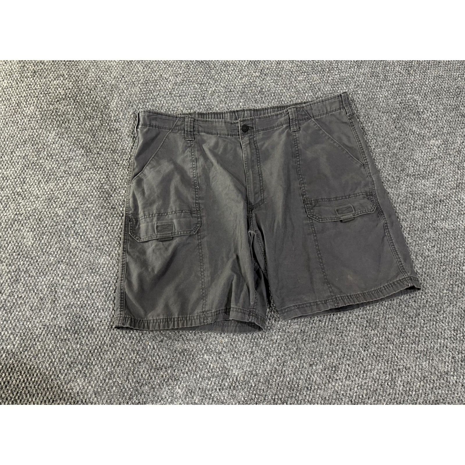 Wrangler VINTAGE Wrangler Cargo Shorts Mens 40 Gray Canvas Elastic Waist Stretch Pockets Size US 40 / EU 56 - 2 Thumbnail