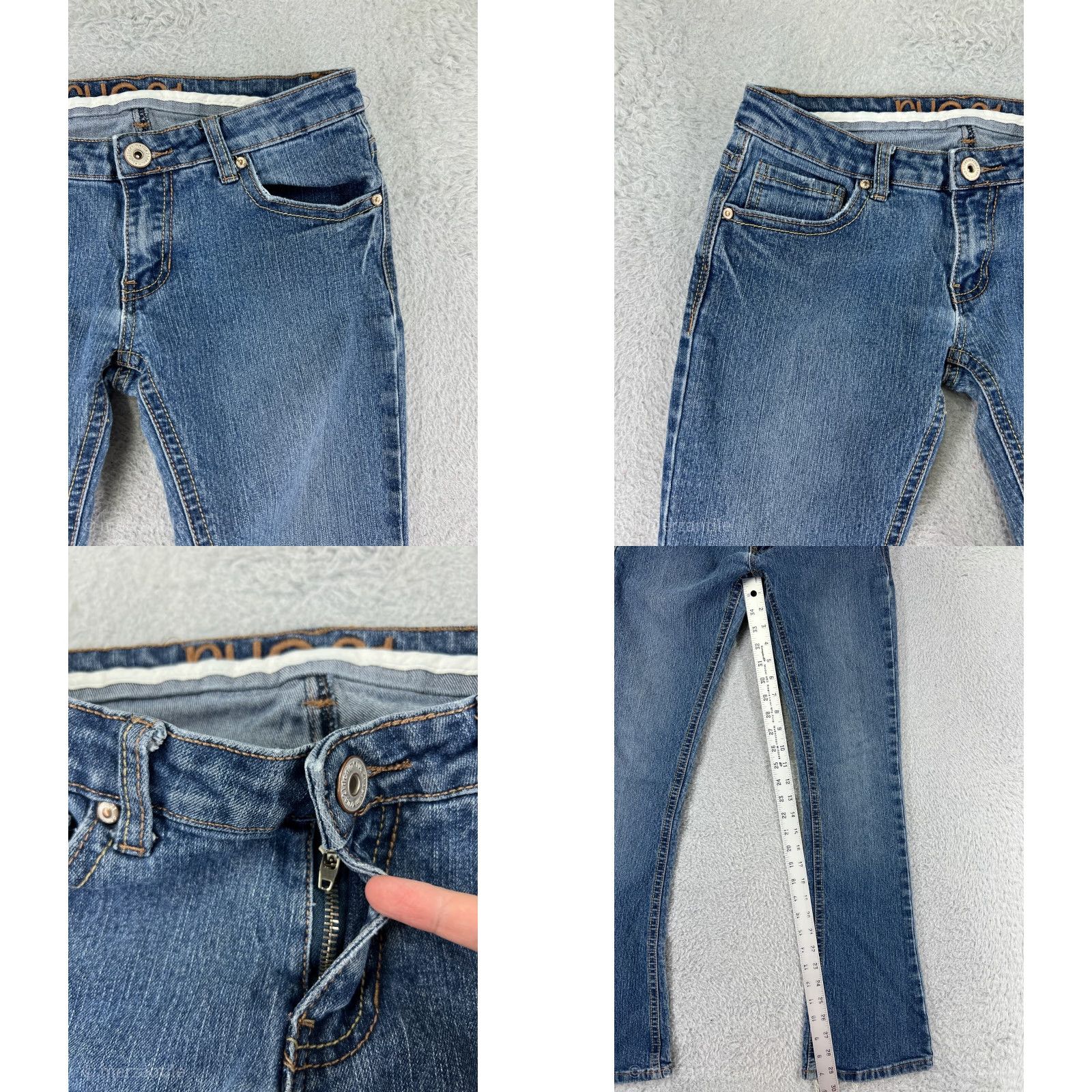 Vintage Rue 21 Jeans Women 28x29 Blue Denim Slim Bootcut Medium Wash Low Cotton Size 27" / US 4 / IT 40 - 8 Thumbnail