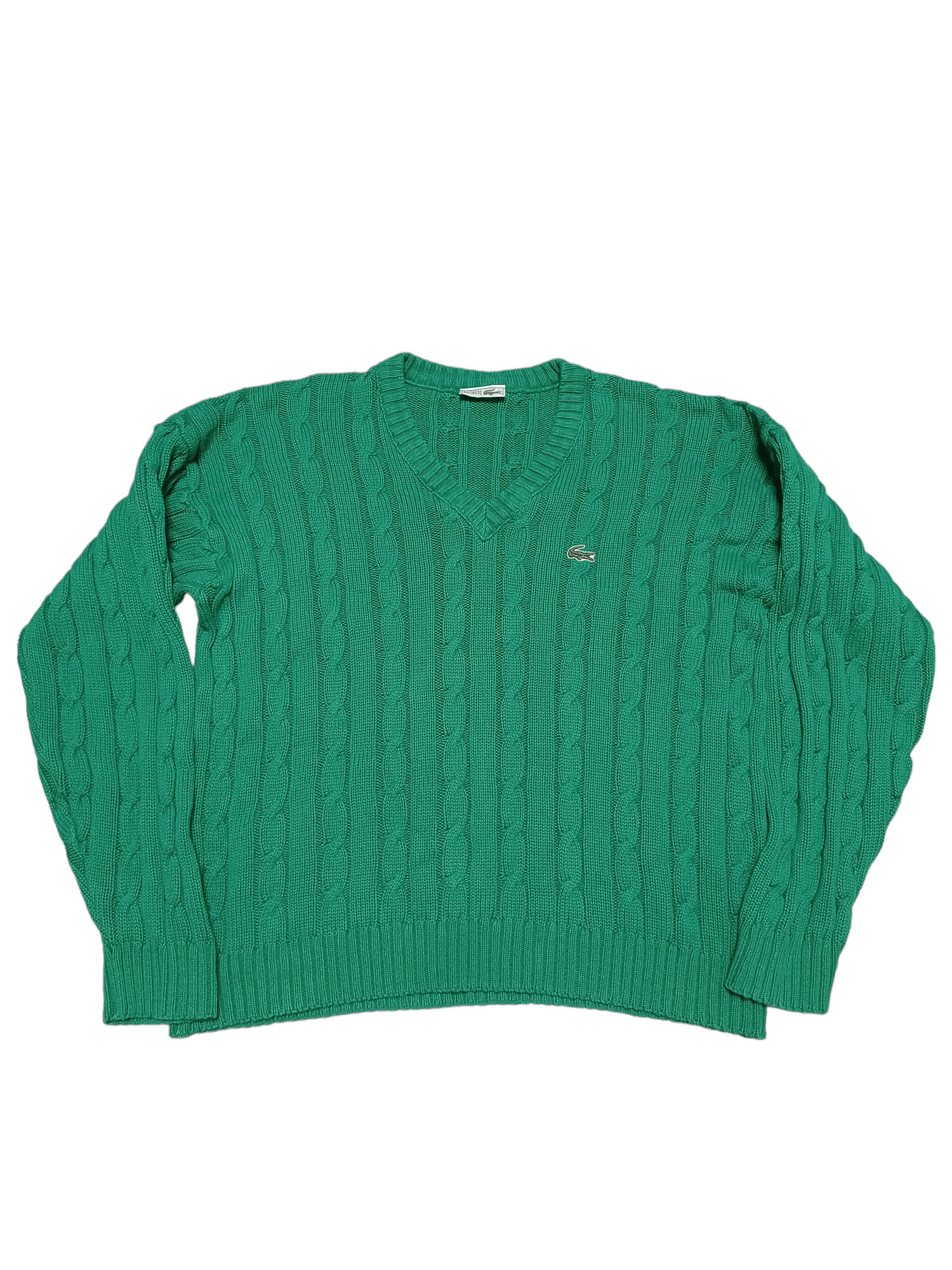 Lacoste LACOSTE VINTAGE 90S OVERSIZE COTTON V-NECK SWEATER OLDMONEY Size US XXL / EU 58 / 5 - 1 Thumbnail
