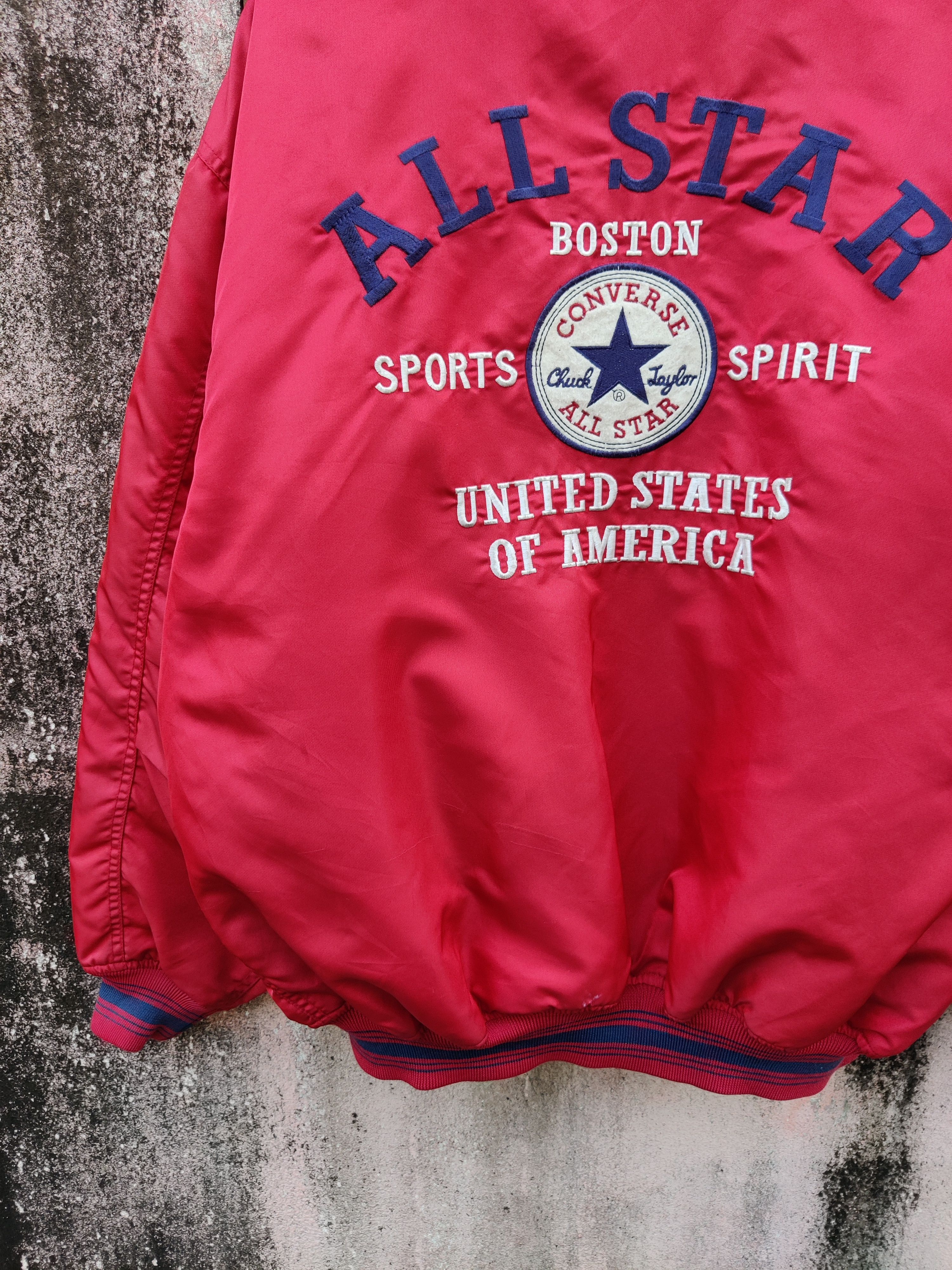 Converse Vintage Distressed Converse Boston Embroided Bomber Jacket Size US XXL / EU 58 / 5 - 6 Thumbnail