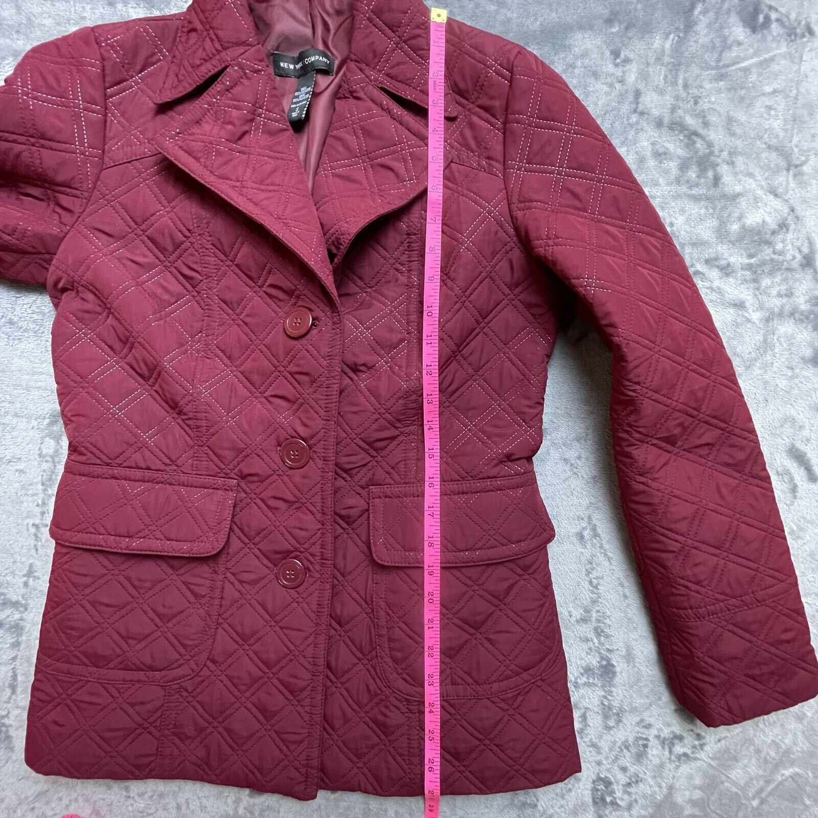 Other New York & Company Jacket Women Small Maroon Quilted Grandma Size S / US 4 / IT 40 - 5 Thumbnail