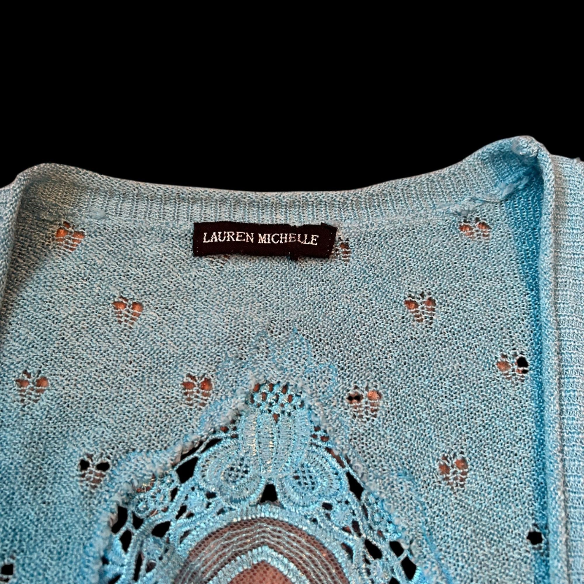 Vintage Vintage Lauren Michelle Open Front Eyelet Embroidered Mesh C Size S / US 4 / IT 40 - 5 Thumbnail