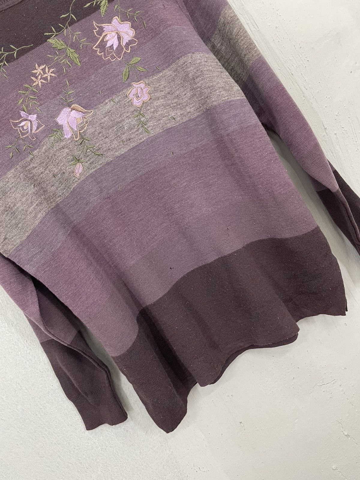 Designer Maream Purple Tone Knitted Sweatshirt Flora Flower Monnet Size US M / EU 48-50 / 2 - 4 Thumbnail