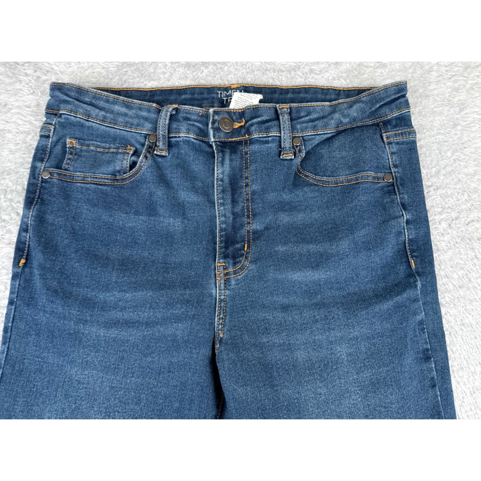 Vintage VINTAGE Time And Tru Women's Jeans Bootcut 12 Blue Denim Slit Stretch Cotton 30" Inseam Girls Size 34" / US 12 / IT 48 - 4 Thumbnail