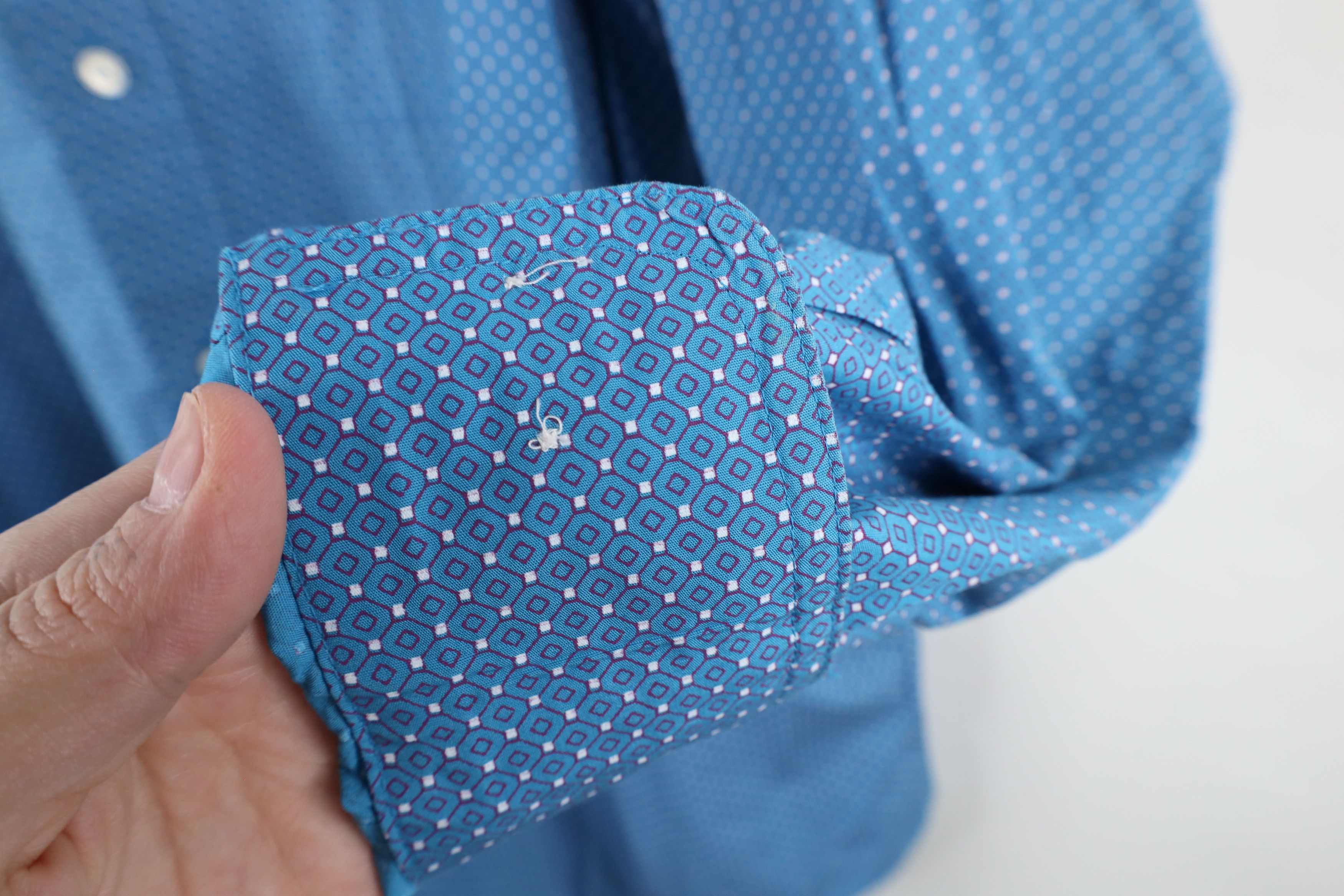 Ariat × Vintage Ariat Geometric Collared Workwear Button Down Shirt Blue Size US L / EU 52-54 / 3 - 8 Thumbnail