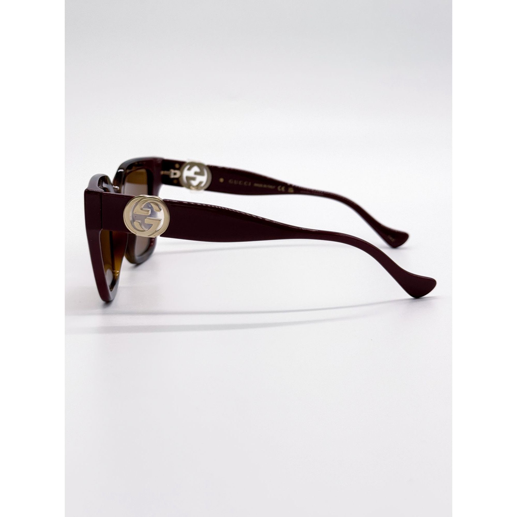 Gucci NEW GUCCI SUNGLASSES GG1023S 003 HAVANA/BURGUNDY WOMEN Size ONE SIZE - 8 Thumbnail