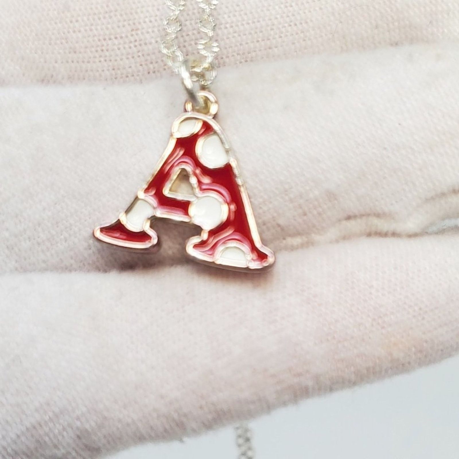 Disney Disney Minnie Mouse Polka Dot Initial A Enamel Necklace Size ONE SIZE - 6 Thumbnail
