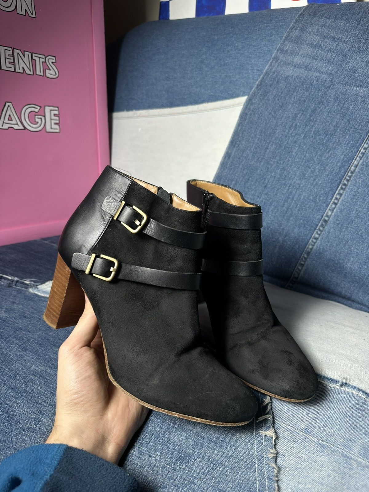 Sezane Sezane Ankle Boots Suede Leather Block Heels Buckle Strap Size US 9 / IT 39 - 19 Thumbnail
