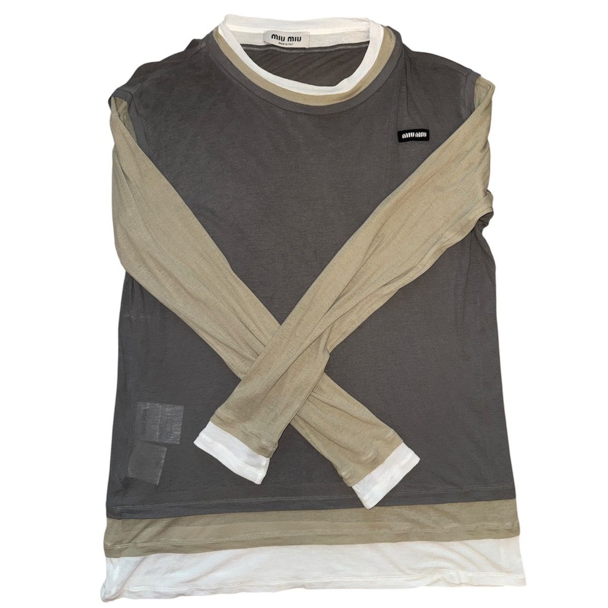 Miu Miu Miu Miu Triple Layered Longsleeve Size US M / EU 48-50 / 2 - 1 Thumbnail