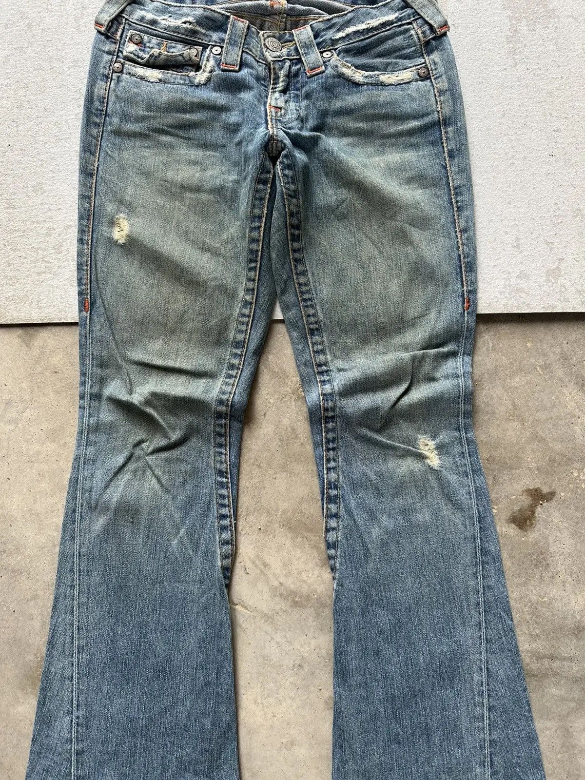 True Religion FLARED 🔥Vintage TRUE RELIGION Jean JOEY Ripped Denim Pants Size US 29 - 2 Thumbnail