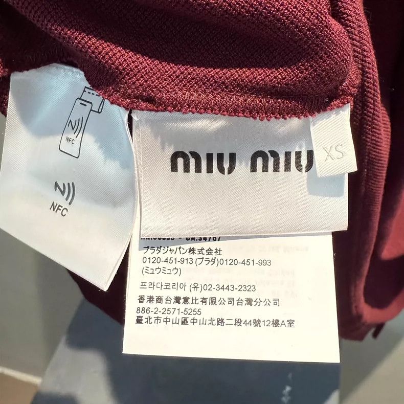 Miu Miu miu miu 25ss spring/summer new Burgundy polo long sleeves 2 Size US XS / EU 42 / 0 - 6 Thumbnail