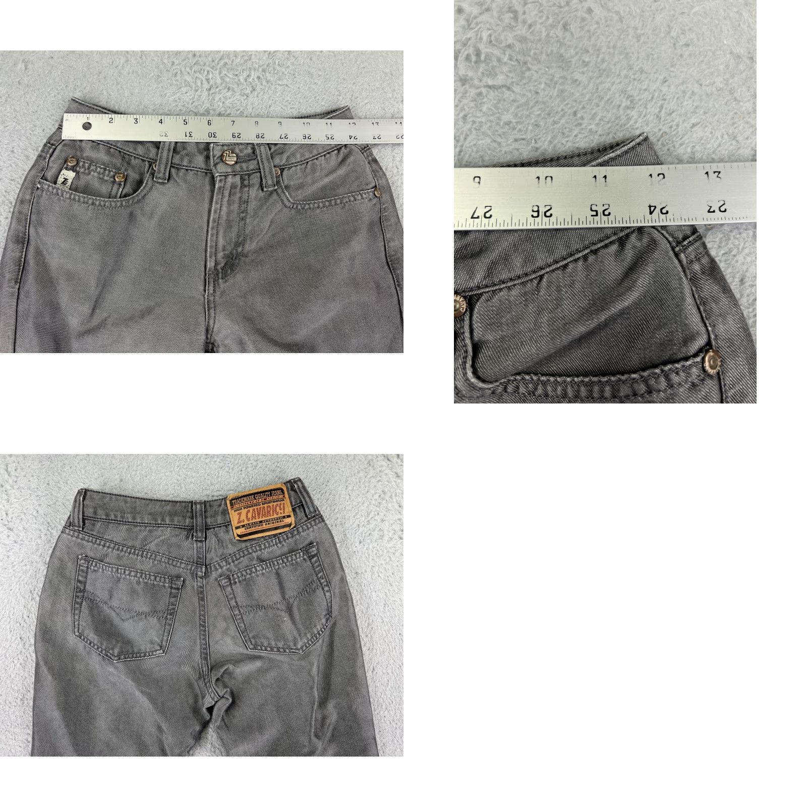 Denime Z. Cavaricci Jeans Womens 24 Gray Denim Bootcut Mid Rise 5-Pocket Cotton Stretch Size 42" / US 20 - 9 Thumbnail