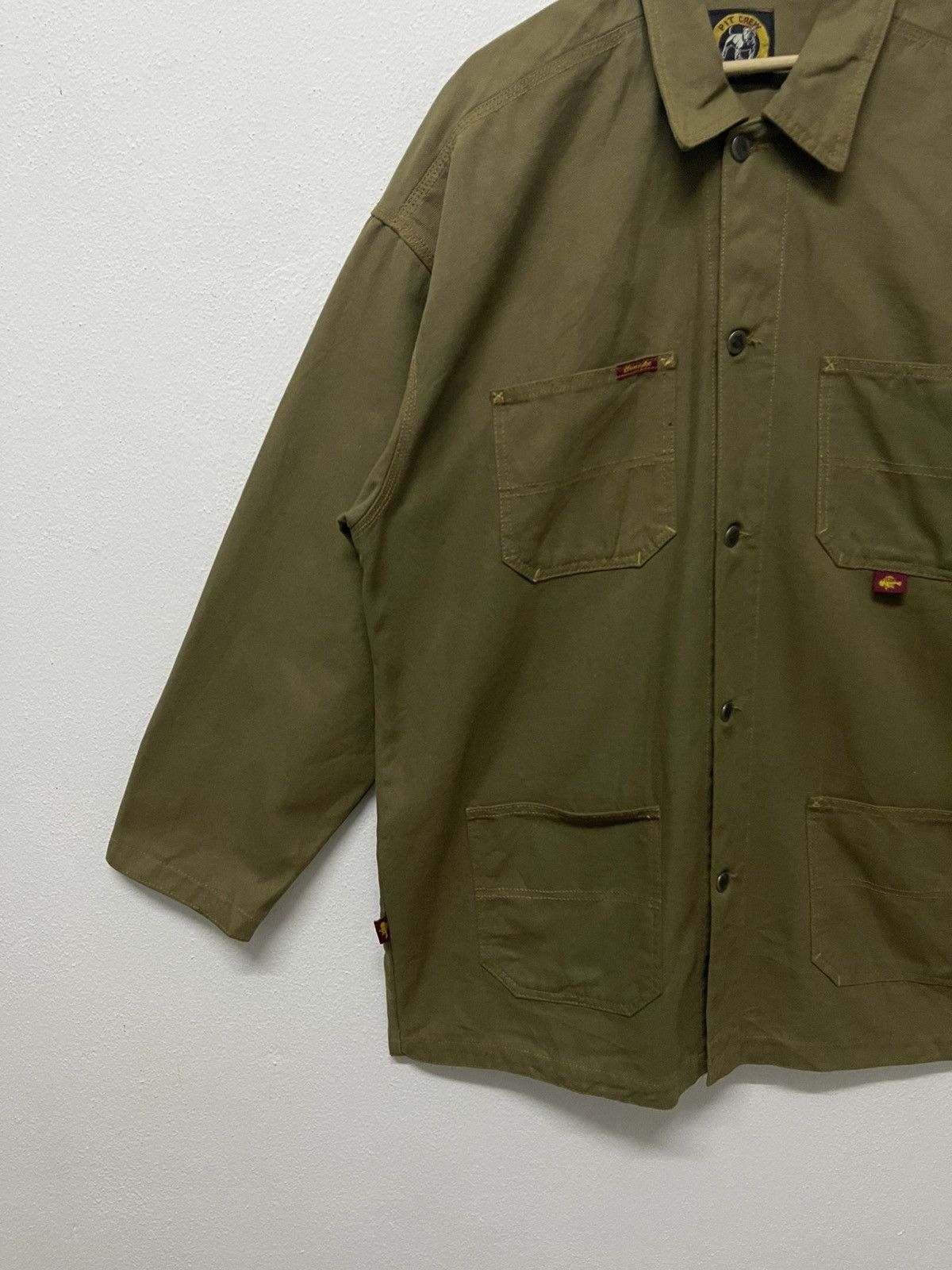 Vintage 1990s BRONZE AGE PIT CREW MOSS GREEN CANVAS CORE JACKET RARE Size US XXL / EU 58 / 5 - 3 Thumbnail