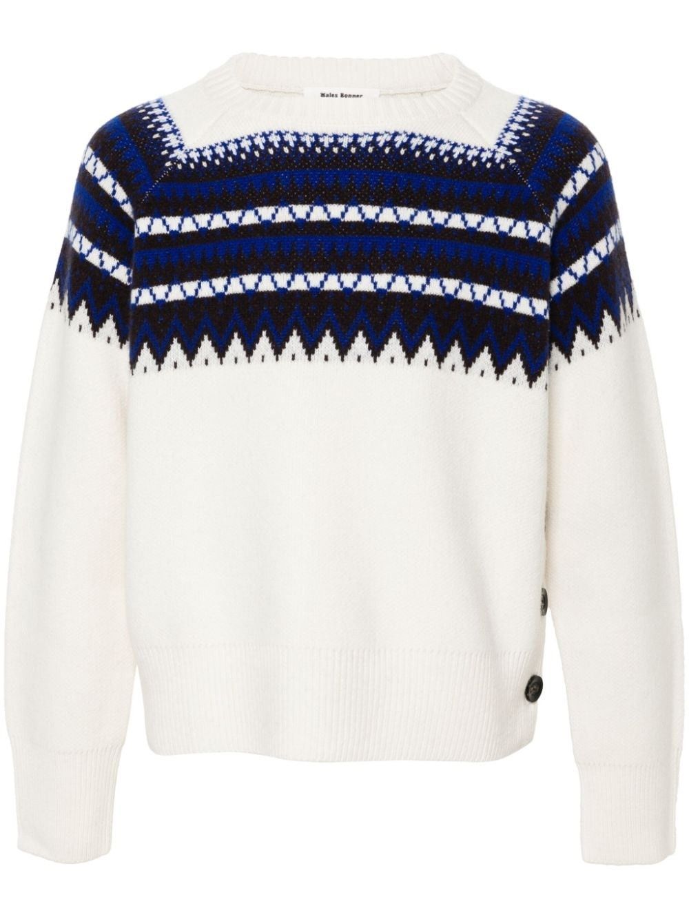 Wales Bonner o1mle0825 Unisex Mist Fair Isle Jumper in Multicolor Size US L / EU 52-54 / 3 - 1 Thumbnail