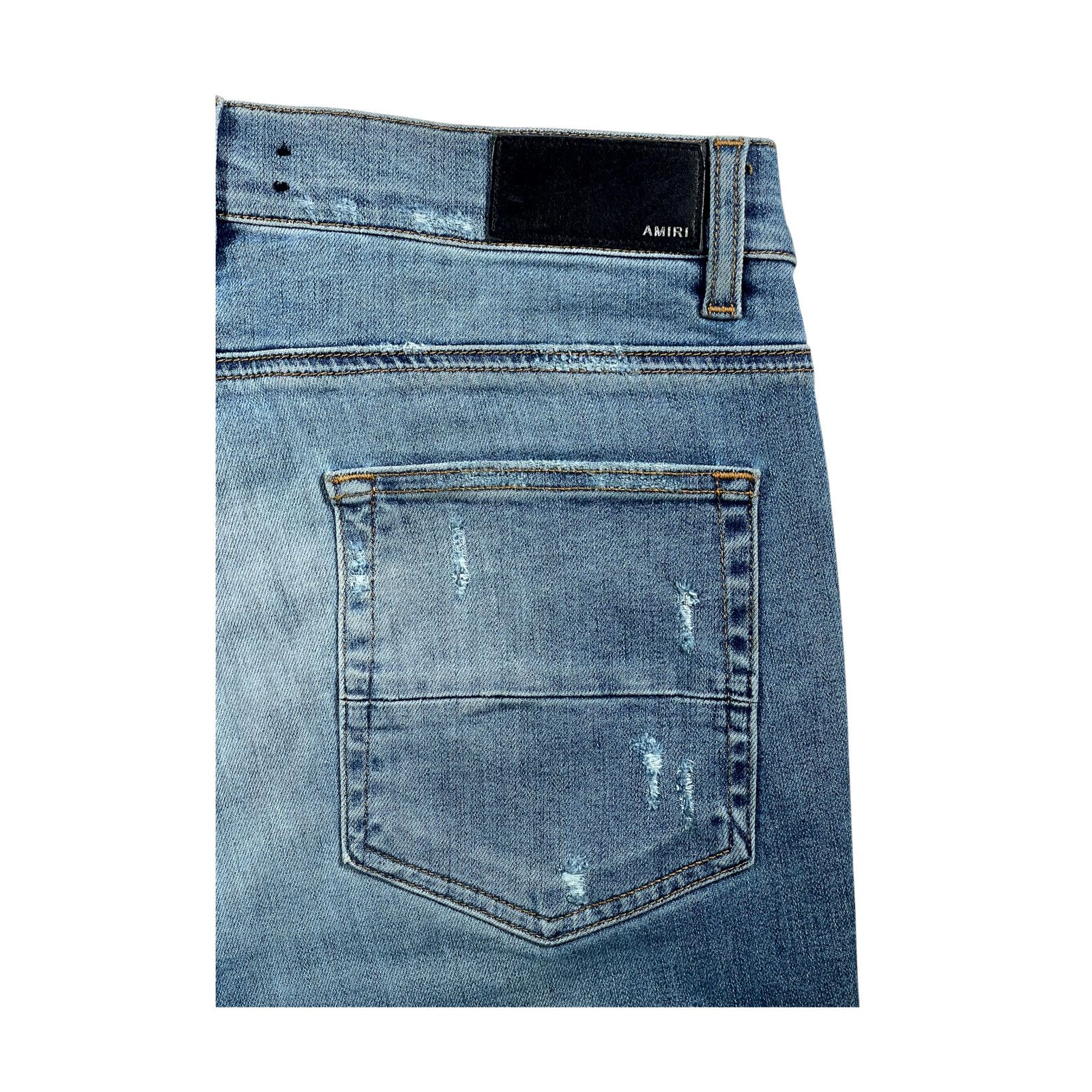 Amiri Amiri Patchwork Light Wash & Blue Jeans Size US 33 - 3 Thumbnail