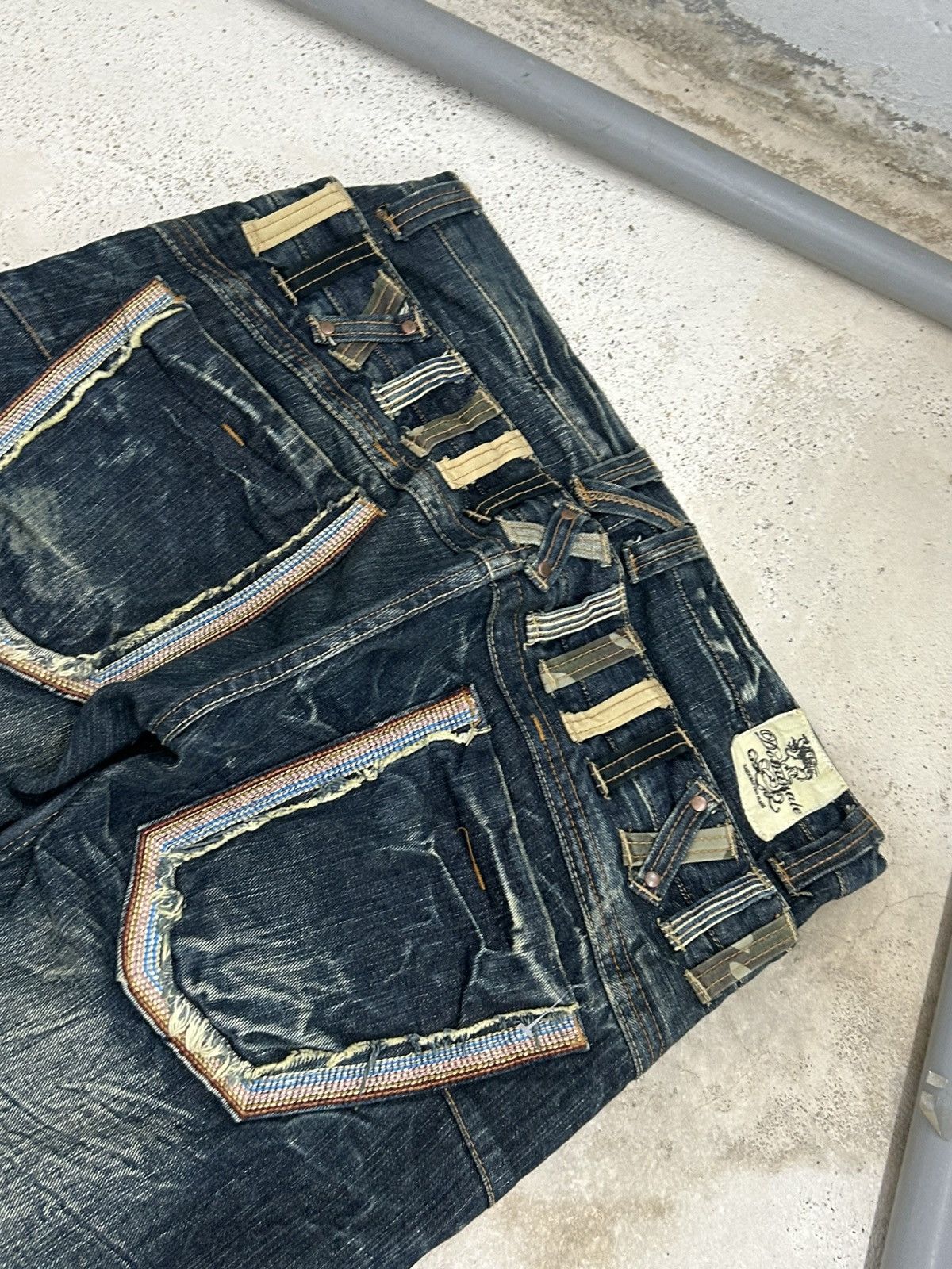 Le Grande Bleu (L.G.B.) Vintage Dominate Double Waist Jeans Clawn Marks Washed Size US 34 / EU 50 - 11 Thumbnail
