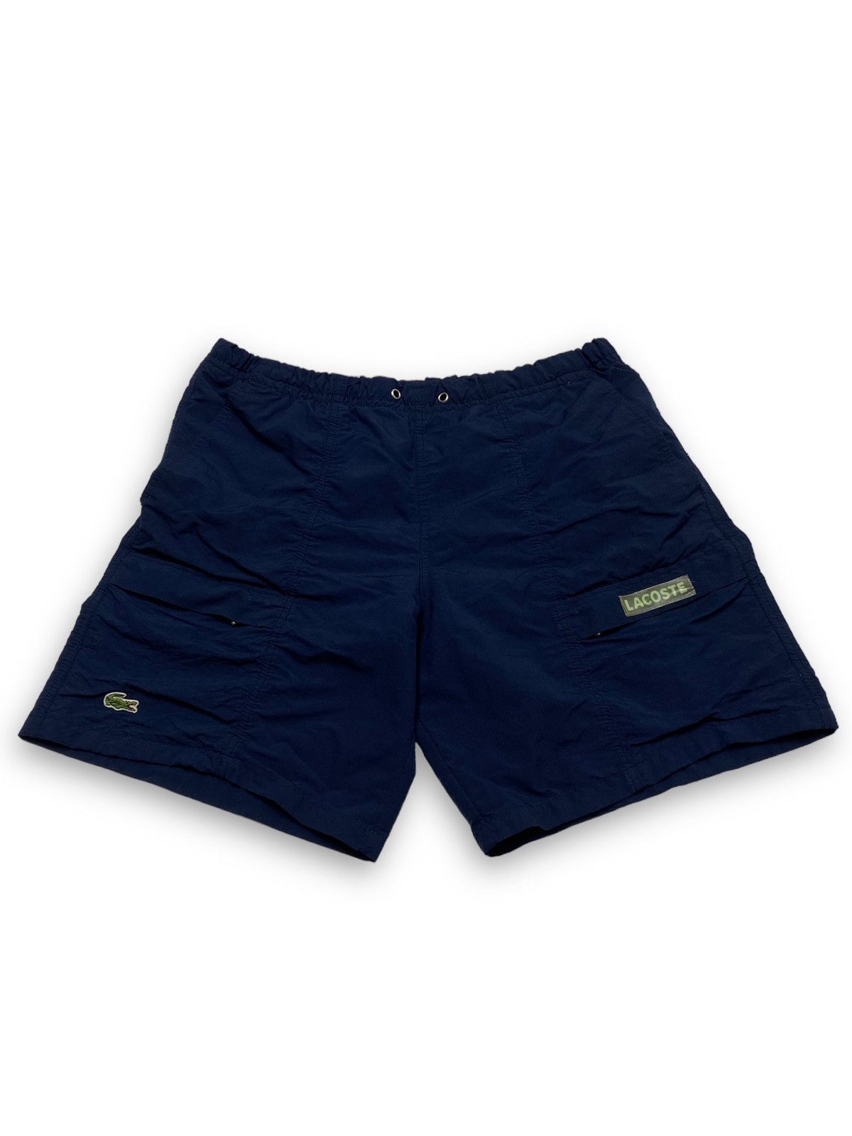 Lacoste 90s Vintage LACOSTE Nylon Navy Swim Shorts Size US 32 / EU 48 - 1 Thumbnail