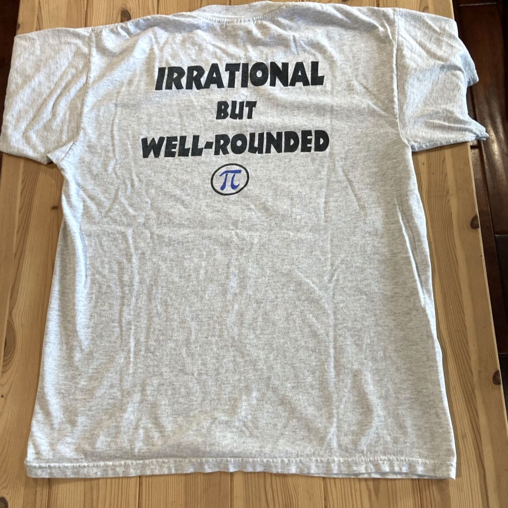 Vintage VINTAGE Bella + Canvas 3001 Shirt Adult Large Gray Pi Day T-Shirt Crew Neck Short Sleeve Mens Size US L / EU 52-54 / 3 - 7 Thumbnail