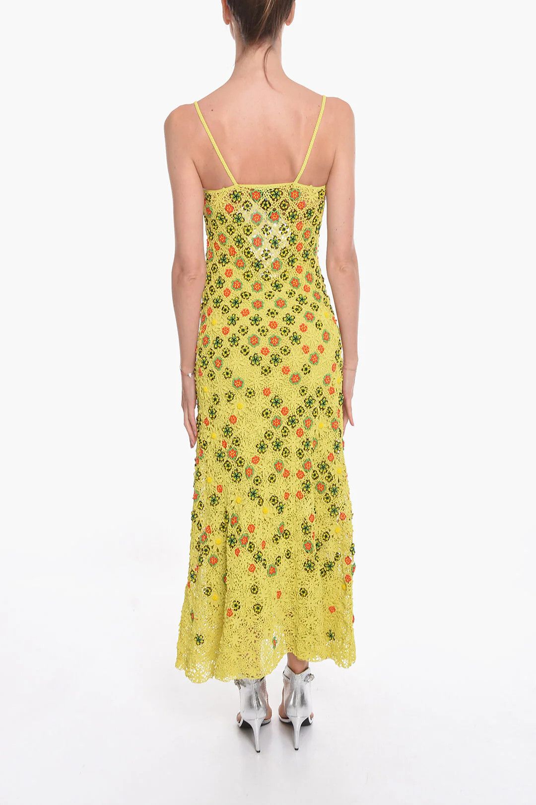 Bottega Veneta og1mm0426 Viscose Crochet Flare Dress in Multicolor Size S / US 4 / IT 40 - 2 Thumbnail