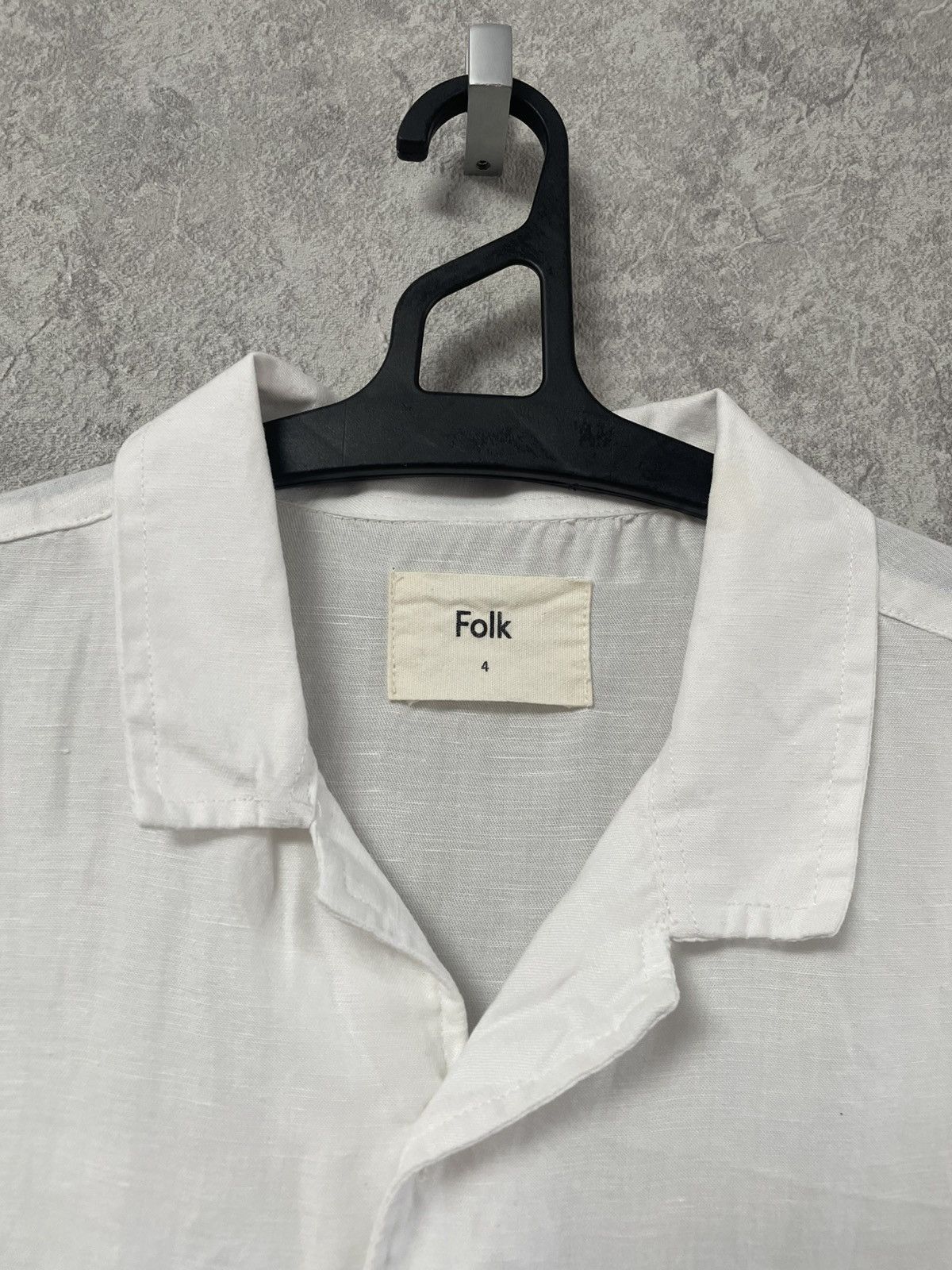 Folk Folk Linen White Basic Short Sleeve Shirt Button Up Size US L / EU 52-54 / 3 - 8 Thumbnail