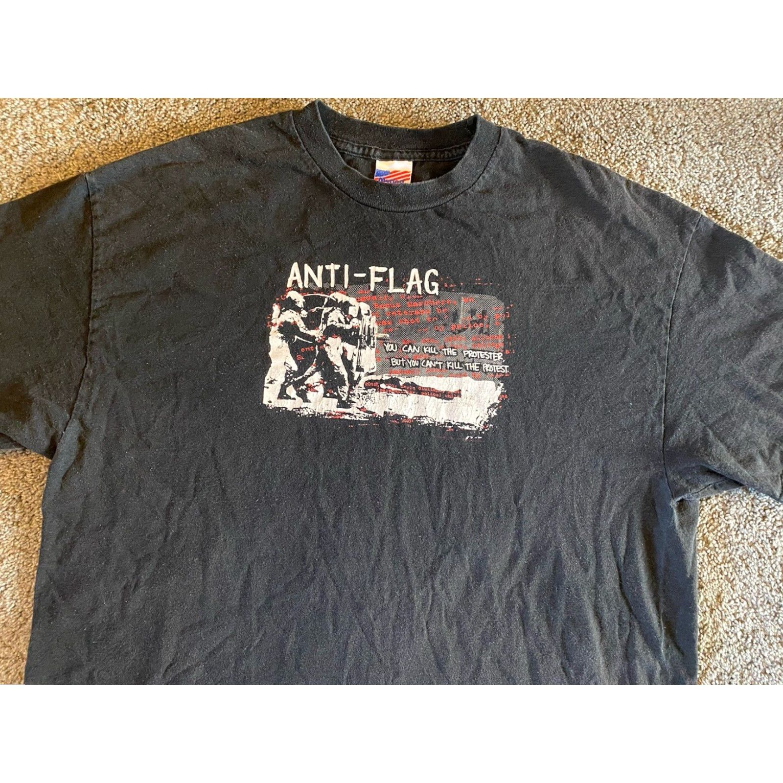 Doublet VINTAGE Anti-Flag MENS XL Protester Bullets Don't Silence Double Sided Shirt Made In USA Size US XL / EU 56 / 4 - 7 Thumbnail