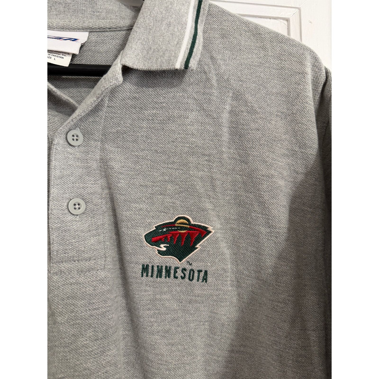 CSA Retro Minnesota Wild Gray Polo Shirt Men's Size Large Size US L / EU 52-54 / 3 - 2 Thumbnail