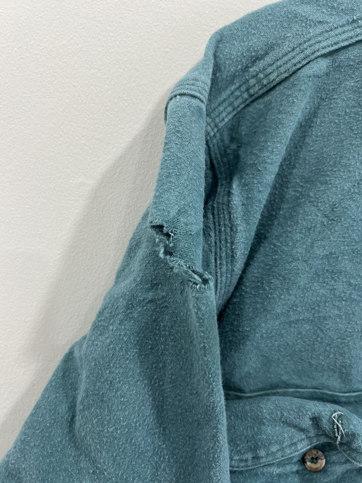 Carhartt × Vintage Vintage Carhartt Rugged Wear Green Button Up Shirt Size US L / EU 52-54 / 3 - 5 Thumbnail