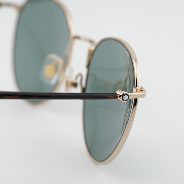 Montblanc Montblanc MB0343SA 002 Sunglasses Gold Round Frame Size ONE SIZE - 9 Thumbnail