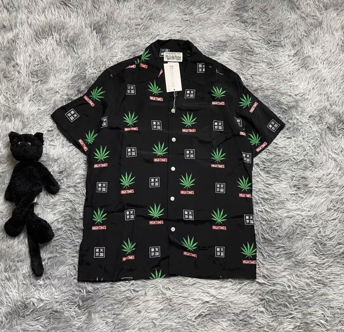 Wacko Maria Black Leaf Print Short Sleeve Button-Up Shirt Size US M / EU 48-50 / 2 - 1 Thumbnail