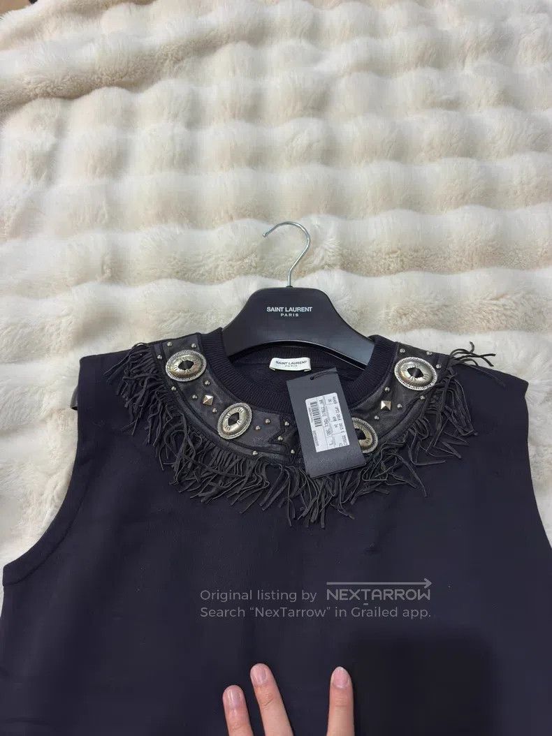Saint Laurent Paris Saint Laurent Paris Original Sheepskin Fringe Metallic Ves Size US S / EU 44-46 / 1 - 4 Thumbnail