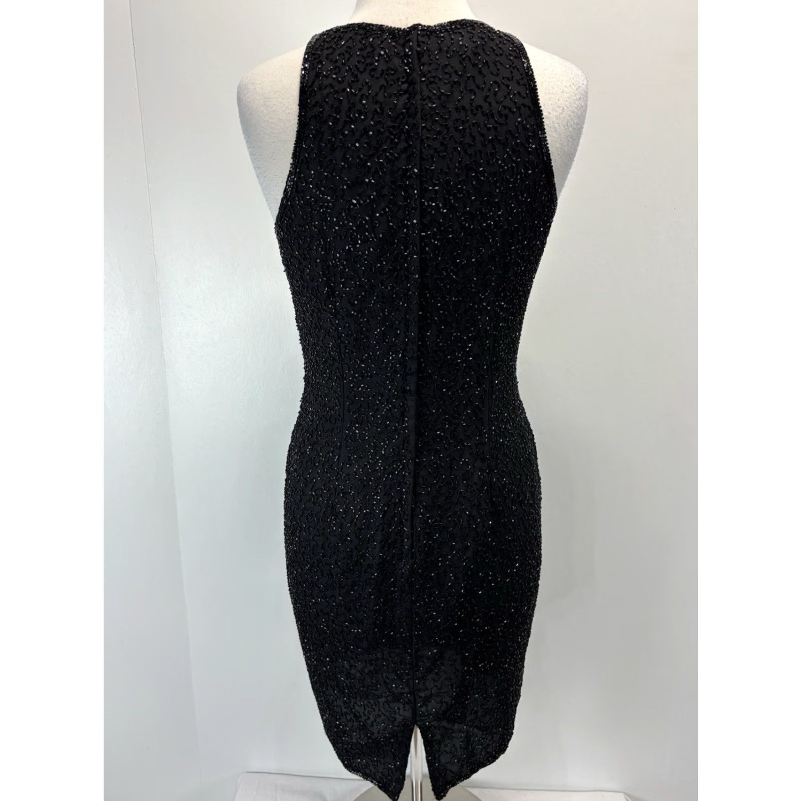 Vintage Vintage JMD New York Beaded Silk Sheath Dress Sz PM Petite Women Sleeveless Black Designer Size M / US 6-8 / IT 42-44 - 3 Thumbnail