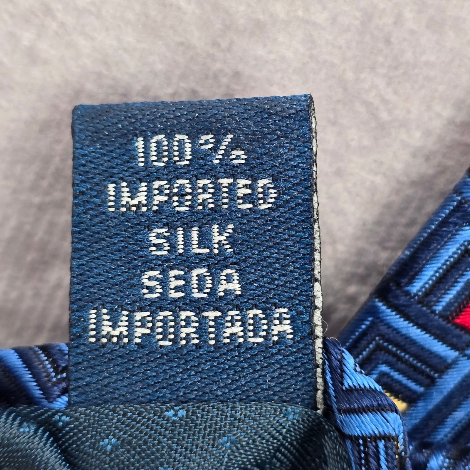 Other Baronshire Blue Red Yellow Geometric 100% Silk Neck Tie Size 28 - 4 Thumbnail