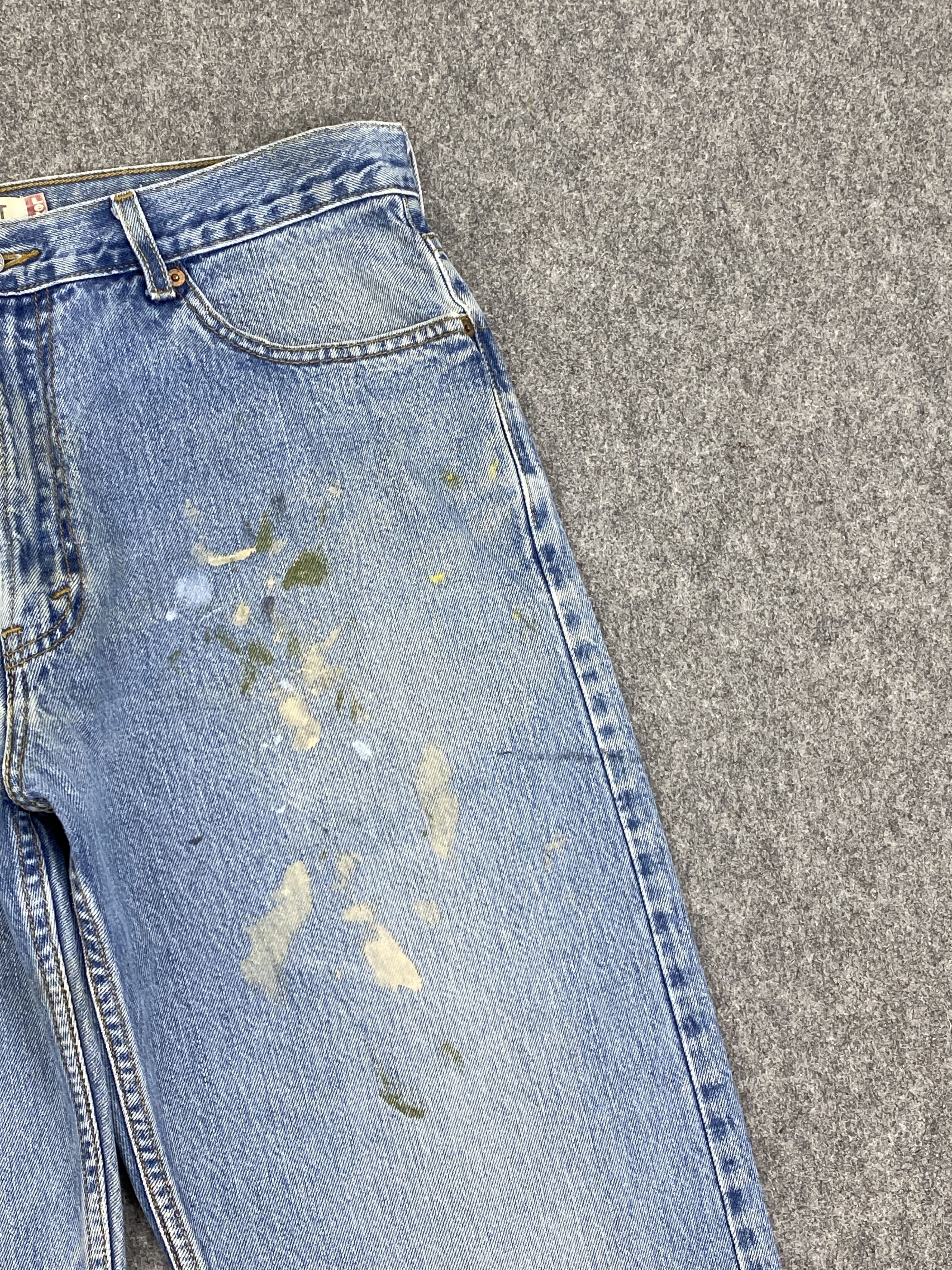 Vintage Levis 505 Splatter Paint Blue Denim Jeans
