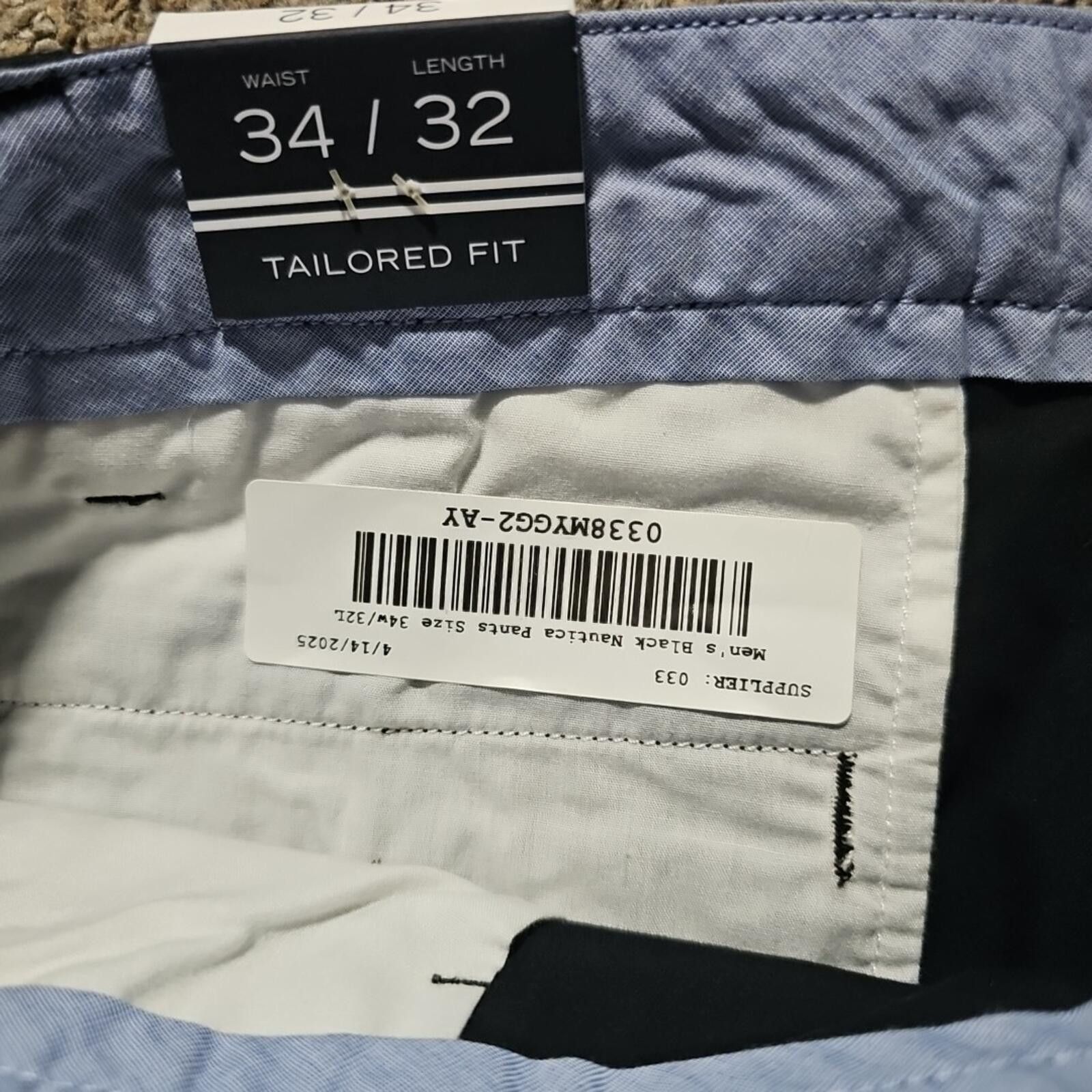 Nautica Nautica 34/32 Tailored Fit Black Beacon Pants NWT Size US 34 / EU 50 - 5 Thumbnail