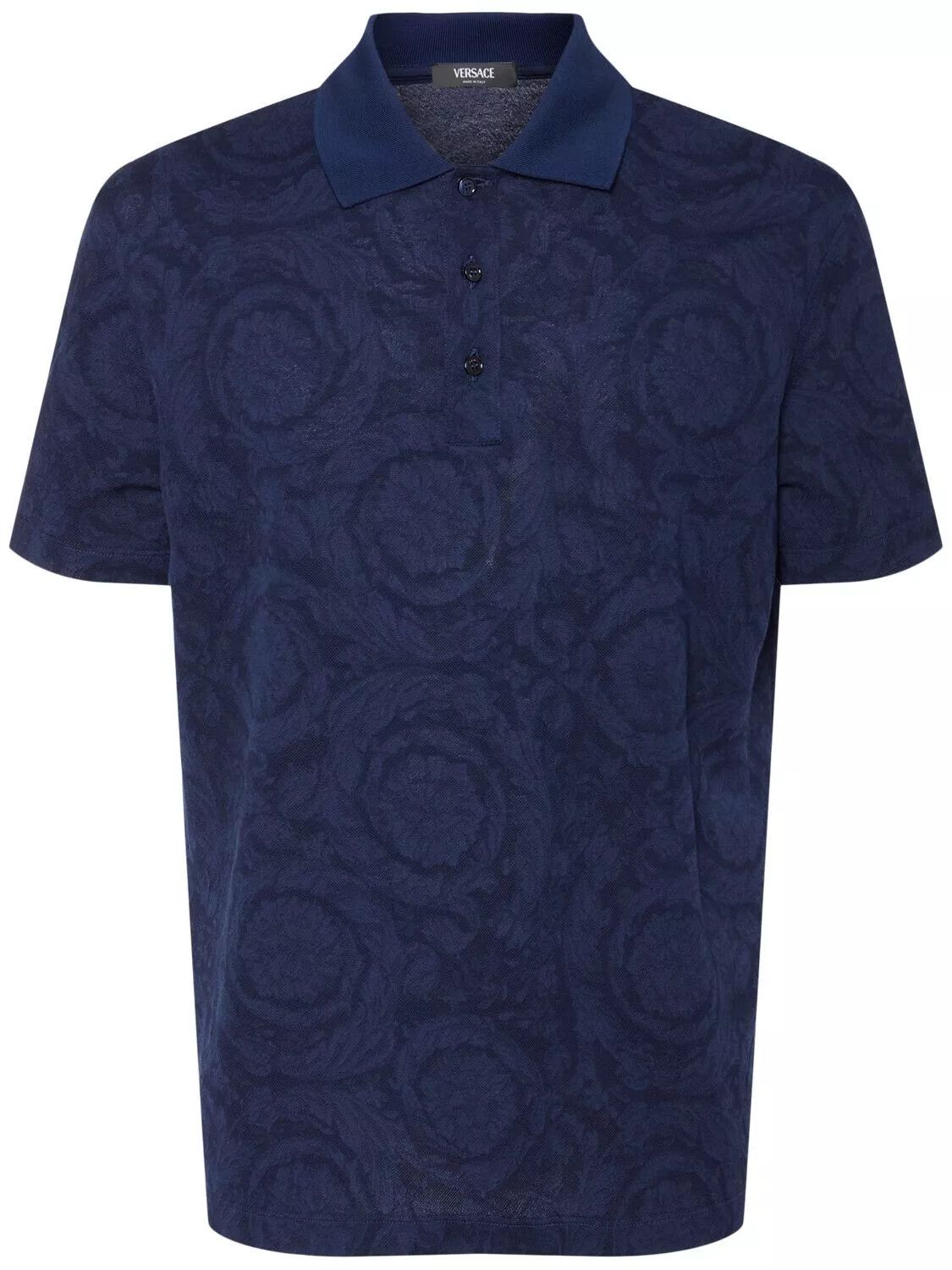 Versace VERSACE Barocco Blue Jacquard Cotton Polo New Auth Size US L / EU 52-54 / 3 - 1 Thumbnail