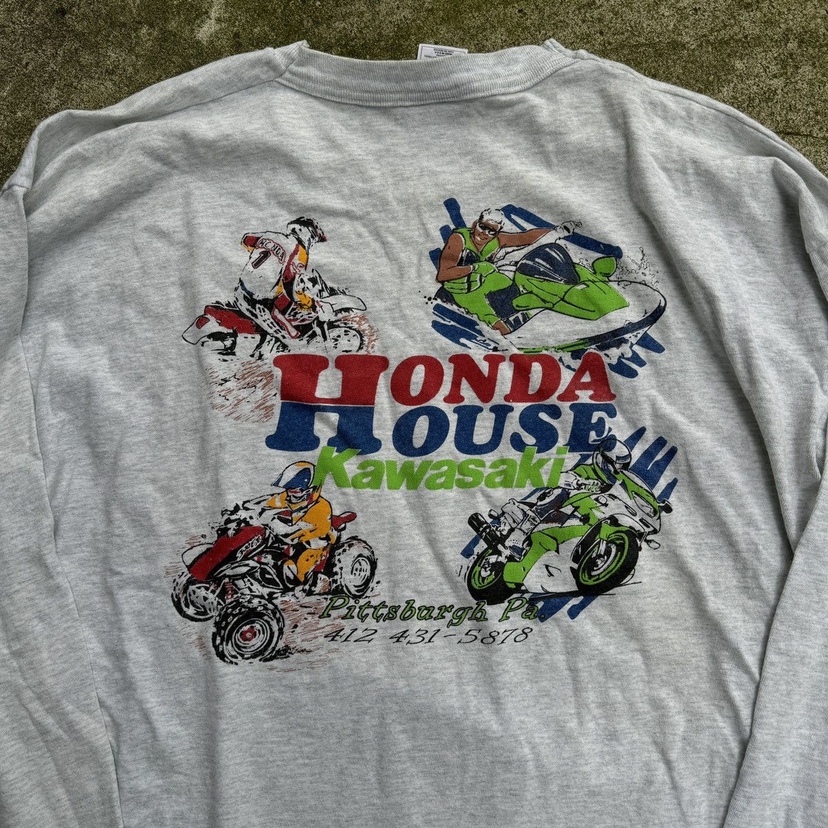 Vintage Honda House Kawasaki Bikes Faded Moto Shirt ERD Biker WCC Size US XXL / EU 58 / 5 - 2 Thumbnail