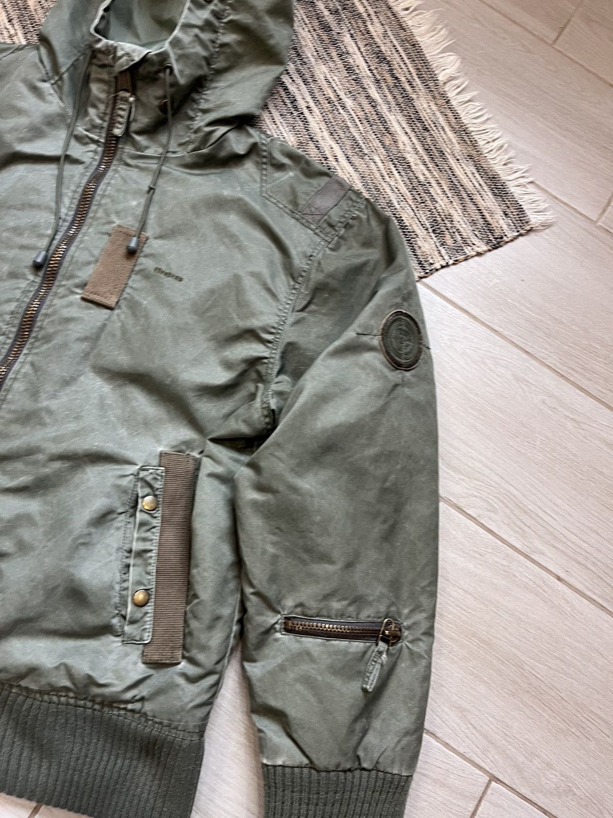 Firetrap × Vintage Vintage Fitetrap Y2K military jacket waxed style green Camo Size US XXL / EU 58 / 5 - 9 Thumbnail